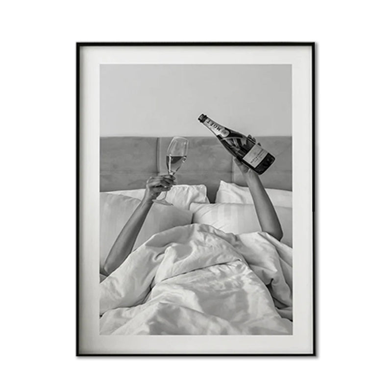 Wall Art 70cmx100cm Vintage Fashion Feminist Picture, Black Frame Canvas - NuSea