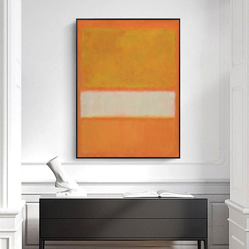 Wall Art 70cmx100cm Yellow By Mark Rothko Black Frame Canvas - NuSea