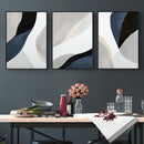 Wall Art 80cmx120cm Abstract Navy Blue 3 Sets Black Frame Canvas - NuSea