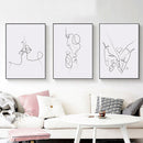 Wall Art 80cmx120cm Couples 3 Sets Black Frame Canvas - NuSea