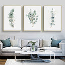 Wall Art 80cmx120cm Eucalyptus Plant 3 Sets Gold Frame Canvas - NuSea