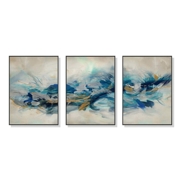 Wall Art 80cmx120cm The Universal 3 Sets Black Frame Canvas - NuSea