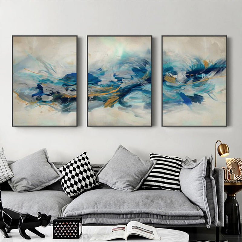 Wall Art 80cmx120cm The Universal 3 Sets Black Frame Canvas - NuSea