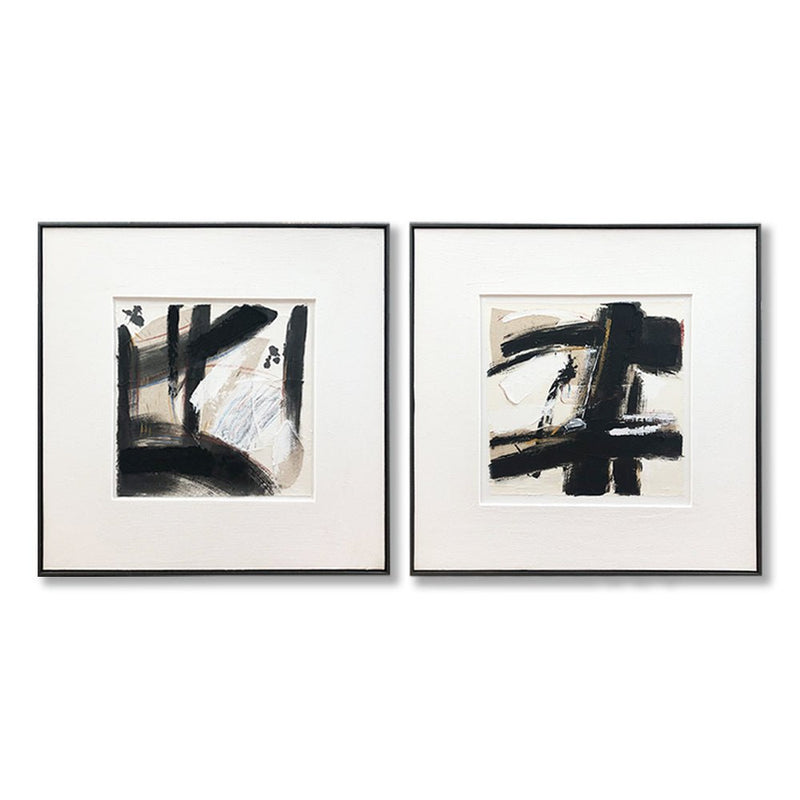 Wall Art Original Abstract Oil Painting on Framed Canvas 1000mmx1000mm Set of 2 Contemplative Space - NuSea