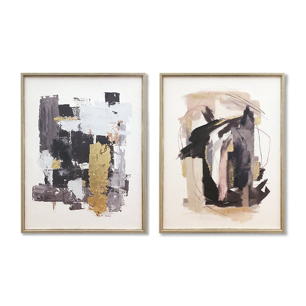 Wall Art Original Abstract Oil Painting on Framed Canvas 700mmx1000mm Set of 2 Abstract Reflection - NuSea