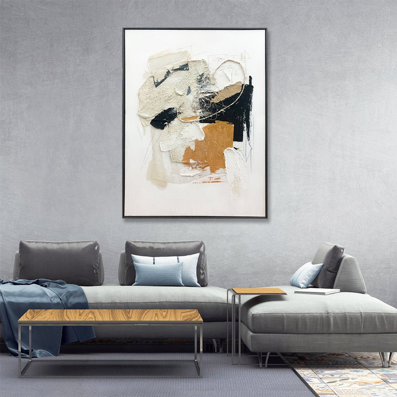 Wall Art Original Abstract Painting on Framed Canvas 800mmx1200mm Set of 2 Untitled Study - NuSea