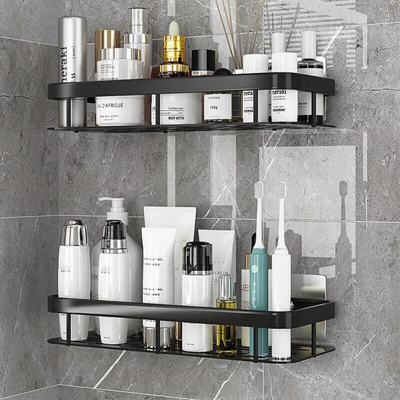 Wall Mount No Drilling Adhesive Bathroom Shelves Basket Inside Shower - NuSea