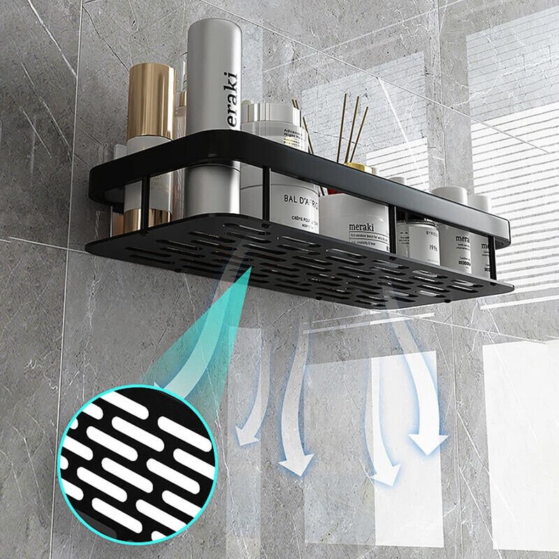 Wall Mount No Drilling Adhesive Bathroom Shelves Basket Inside Shower - NuSea