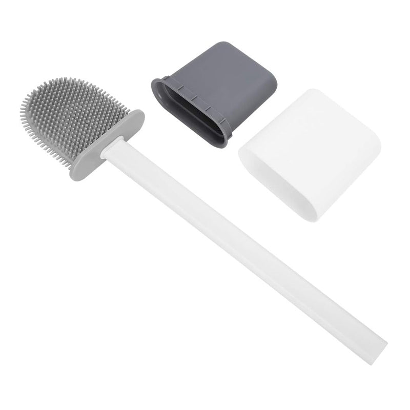 Wall Mounted Silicone Toilet Cleaning Brush with Removable Bottom - NuSea