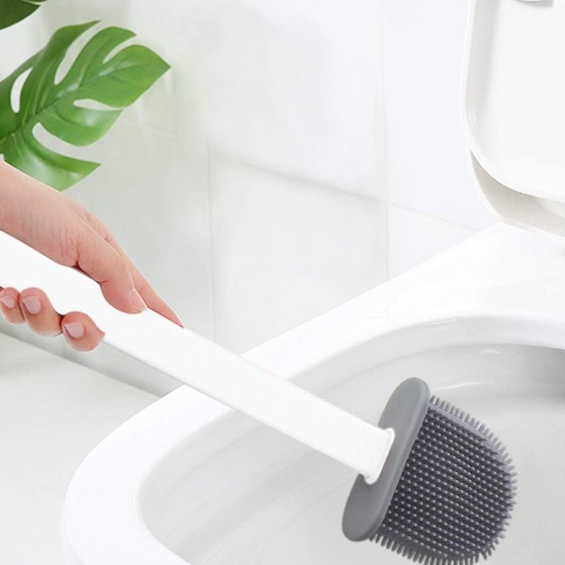 Wall Mounted Silicone Toilet Cleaning Brush with Removable Bottom - NuSea