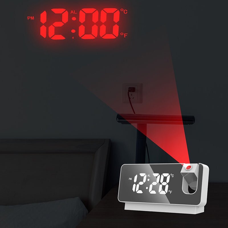 Wall Projection Digital Display Alarm Clock with Thermometer Function - NuSea