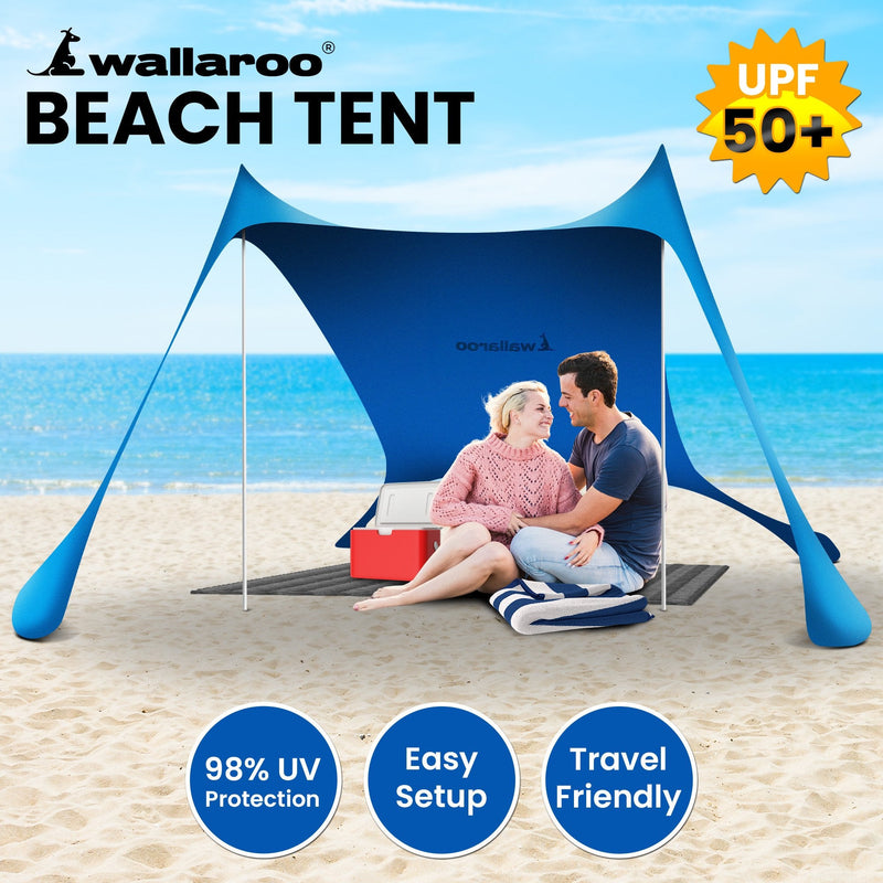 Wallaroo Beach Tent Canopy Sunshade 2m X 2m - Blue - NuSea