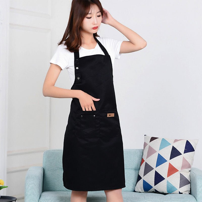 Washable Canvas Butcher and Server Kitchen Cooking Apron Café Uniform Apron with Pockets - NuSea