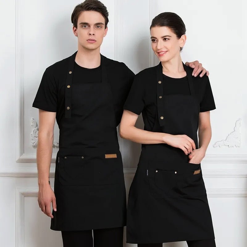 Washable Canvas Butcher and Server Kitchen Cooking Apron Café Uniform Apron with Pockets - NuSea