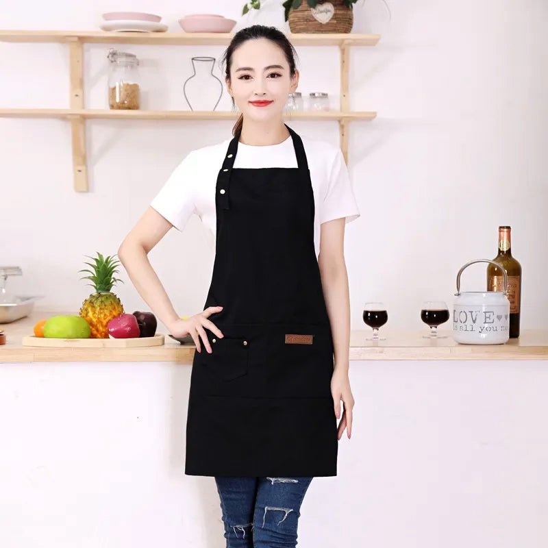 Washable Canvas Butcher and Server Kitchen Cooking Apron Café Uniform Apron with Pockets - NuSea