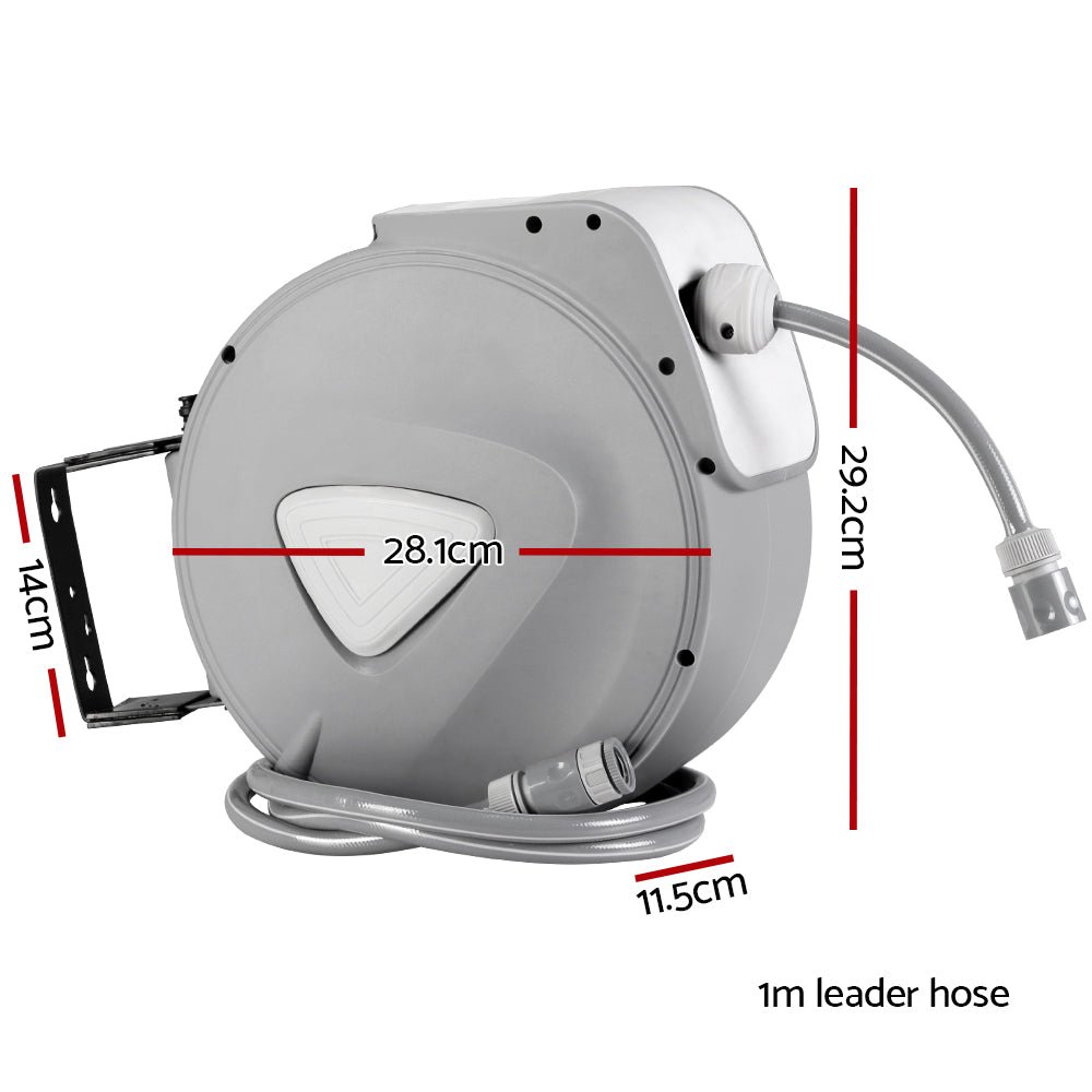 Water Hose Reel 10M Retractable Auto Rewind Garden Spray Gun - NuSea