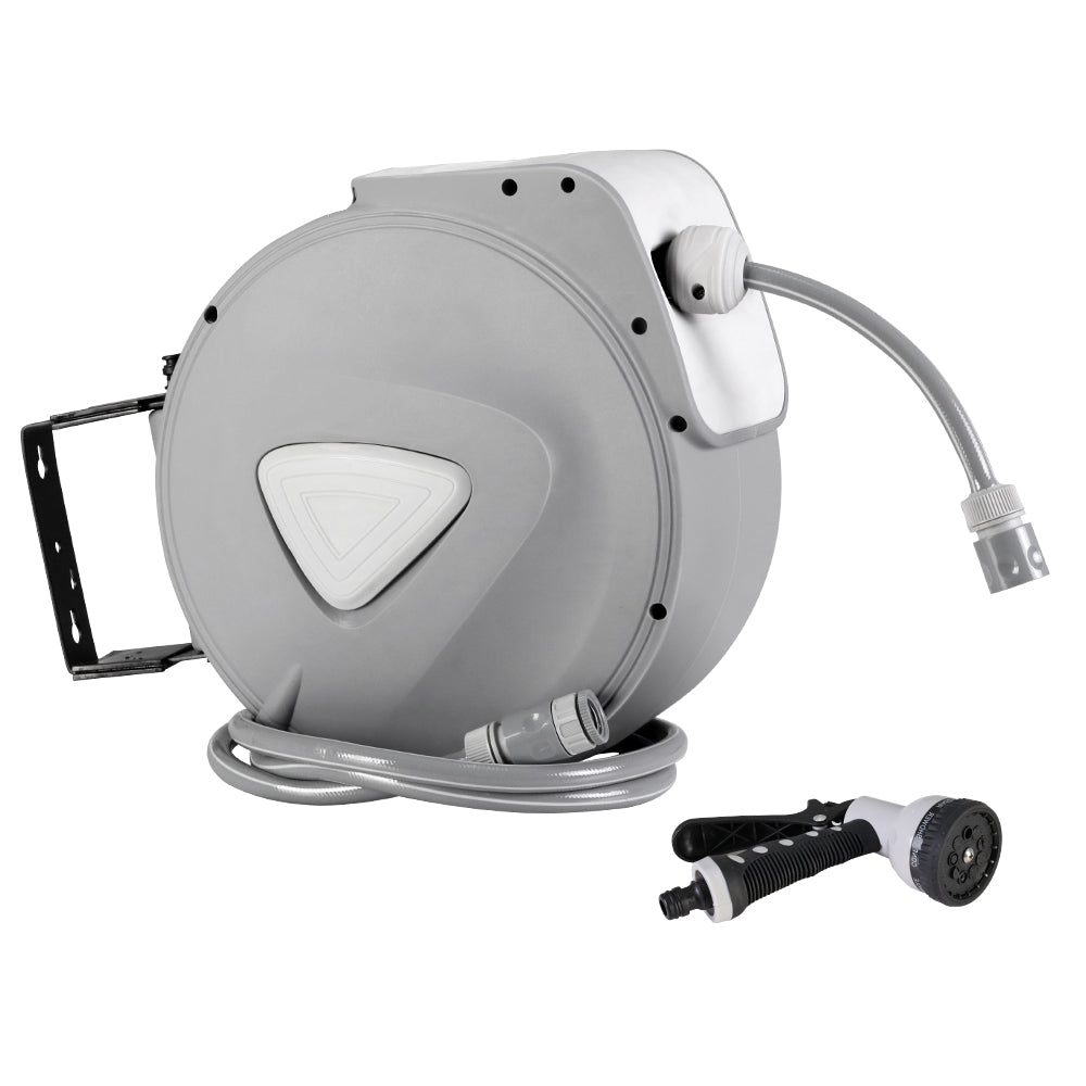 Water Hose Reel 10M Retractable Auto Rewind Garden Spray Gun - NuSea