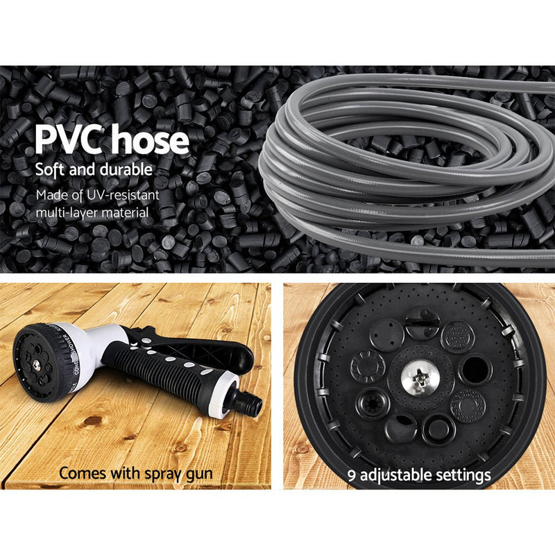 Water Hose Reel 10M Retractable Auto Rewind Garden Spray Gun - NuSea