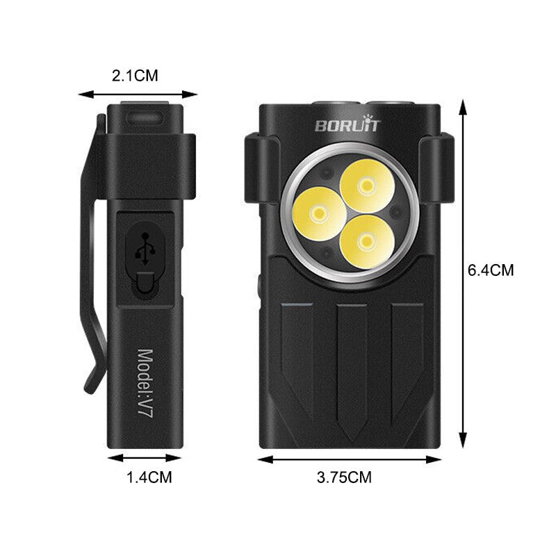Waterproof LED Light Keychain Torch Lamp Flashlight USB Rechargeable - NuSea