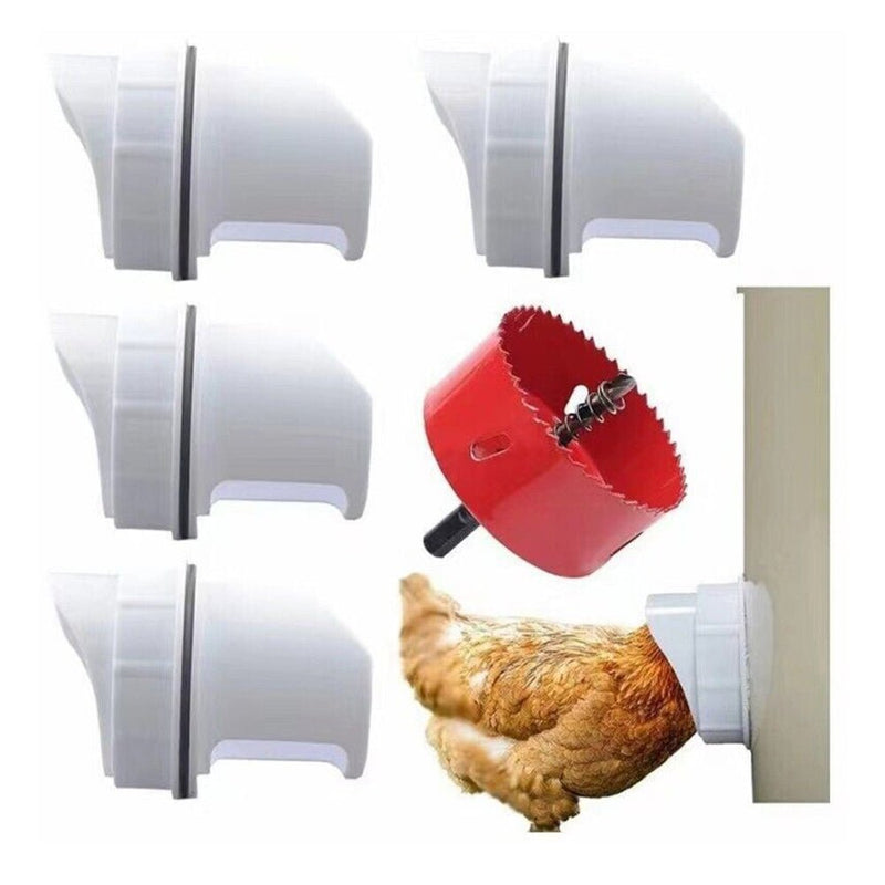 Waterproof No Waste DIY Chicken Feeders Gravity Feed Kit for Buckets, Boxes, Tanks - NuSea