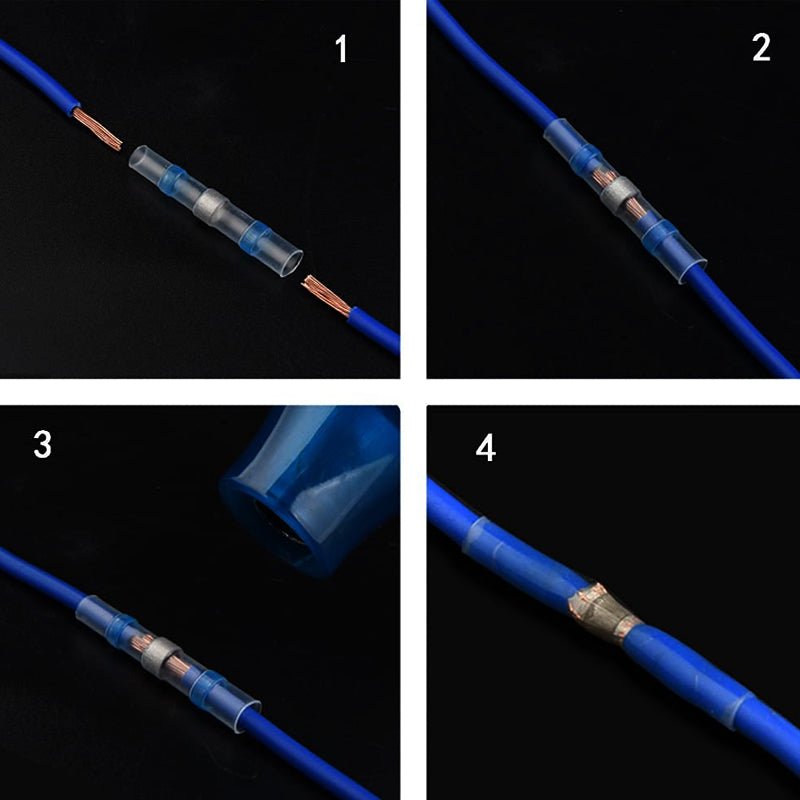 Waterproof Terminals Solder Seal Sleeve Heat Shrink Butt Wire Connectors - NuSea