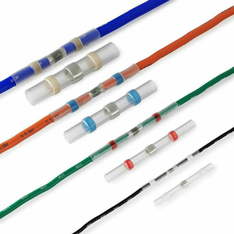 Waterproof Terminals Solder Seal Sleeve Heat Shrink Butt Wire Connectors - NuSea