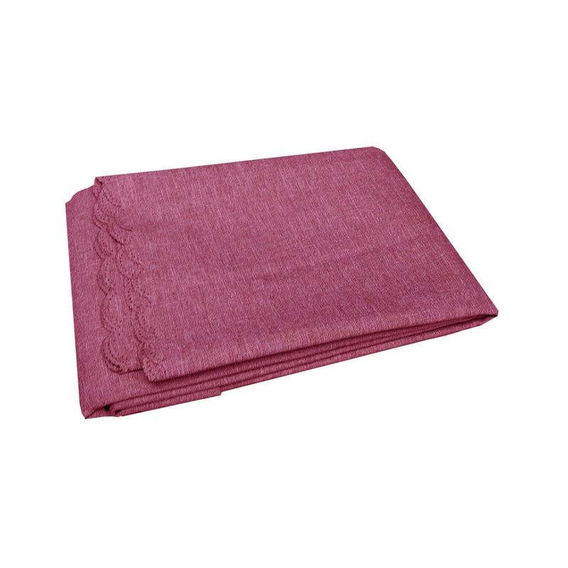 Waylon Damask Permanent Press Polyester Tablecloth 135 x 180cm Cherry - NuSea