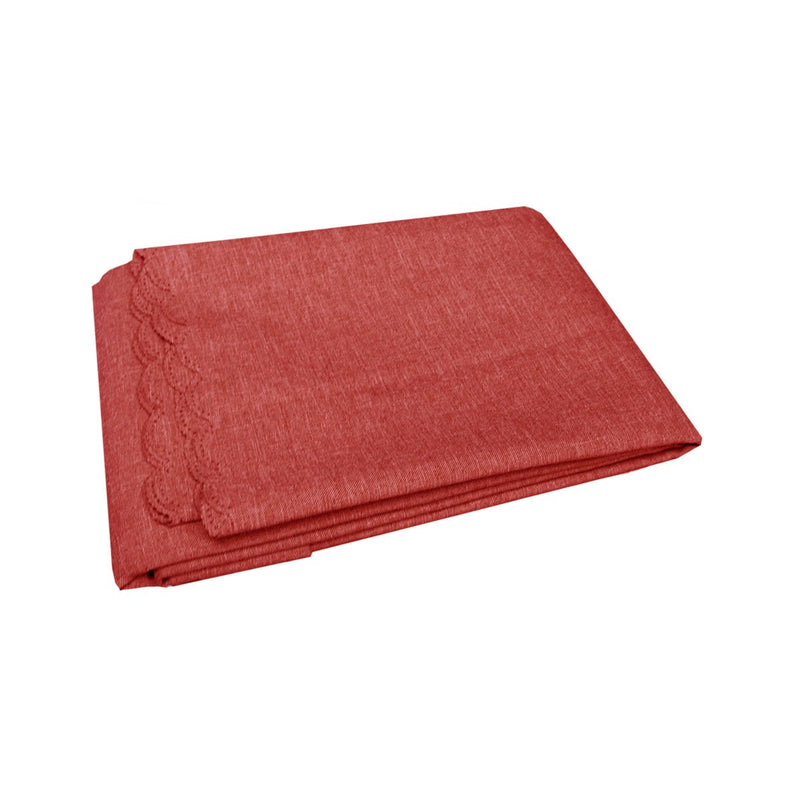 Waylon Damask Permanent Press Polyester Tablecloth 135 x 180cm Red - NuSea