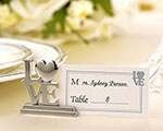 Wedding Name Card Place Stand Silver LOVE Letters - Wedding Anniversary or Engagement Party 10 pack - NuSea