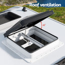 Weisshorn Caravan Roof Vent Hatch RV Skylight Motorhome Camper 350x350mm Black - NuSea