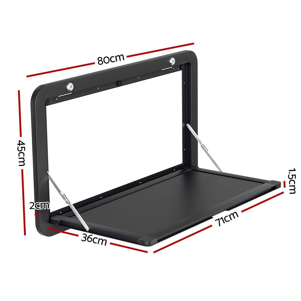 Weisshorn Caravan Table 800 x 450mm Folding Lockable Black - NuSea