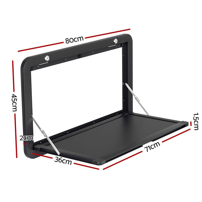 Weisshorn Caravan Table 800 x 450mm Folding Lockable Black - NuSea