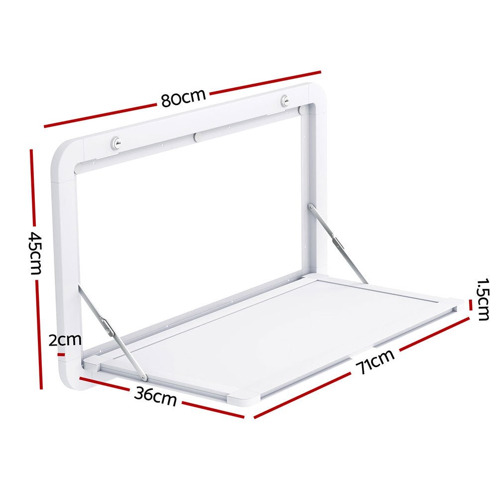 Weisshorn Caravan Table 800 x 450mm Folding Lockable White - NuSea