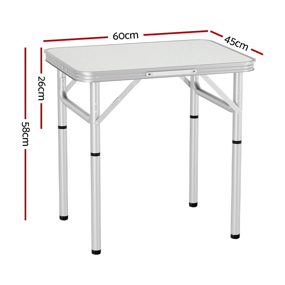 Weisshorn Folding Camping Table 60CM Adjustable Portable Outdoor Picnic Desk - NuSea