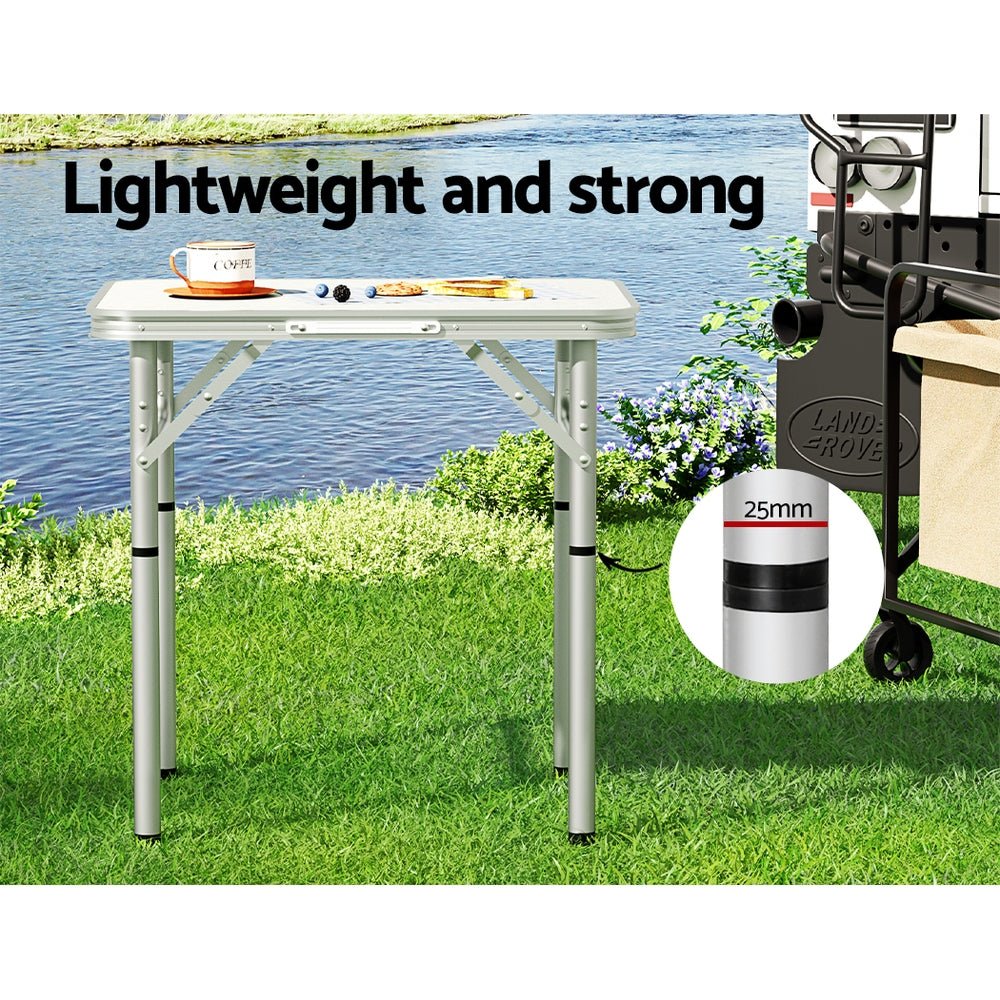 Weisshorn Folding Camping Table 60CM Adjustable Portable Outdoor Picnic Desk - NuSea