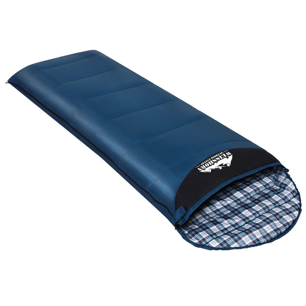 Weisshorn Sleeping Bag Single Thermal Camping Hiking Tent Blue 0&deg;C - NuSea