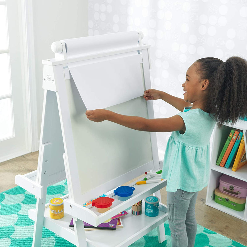 White Deluxe Wood Easel set for kids - NuSea