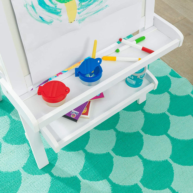 White Deluxe Wood Easel set for kids - NuSea