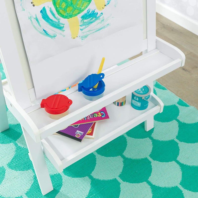 White Deluxe Wood Easel set for kids - NuSea