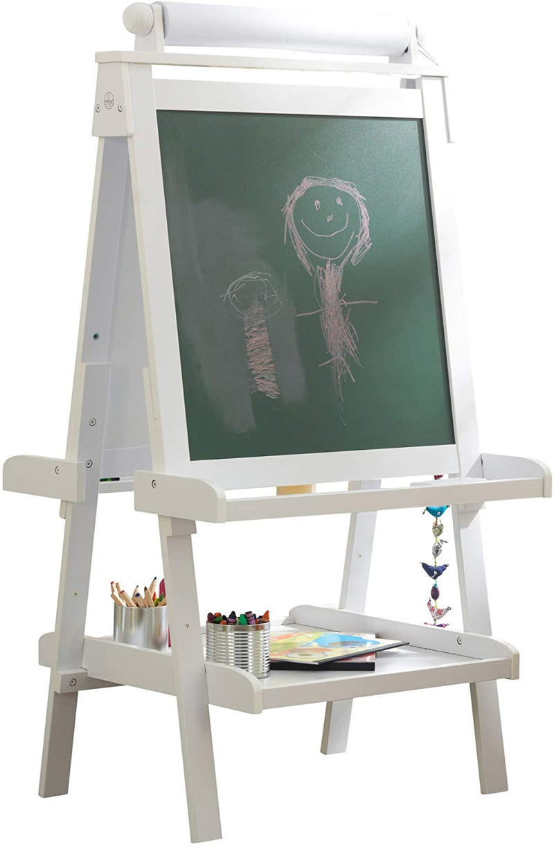 White Deluxe Wood Easel set for kids - NuSea