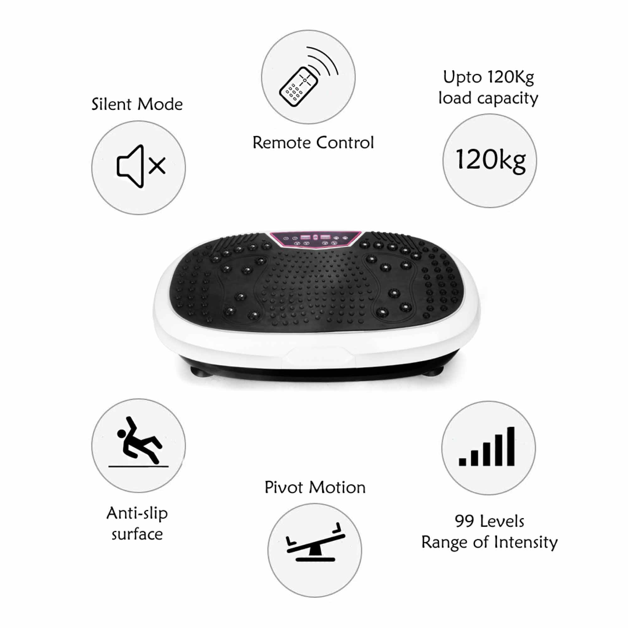 White Mini Vibration Platform - Magnet Therapy Vibrating Machine Exercise Plate - NuSea