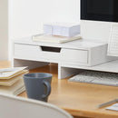 White Monitor Stand with Drawers - NuSea