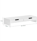 White Monitor Stand with Drawers - NuSea