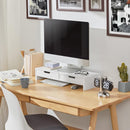 White Monitor Stand with Drawers - NuSea