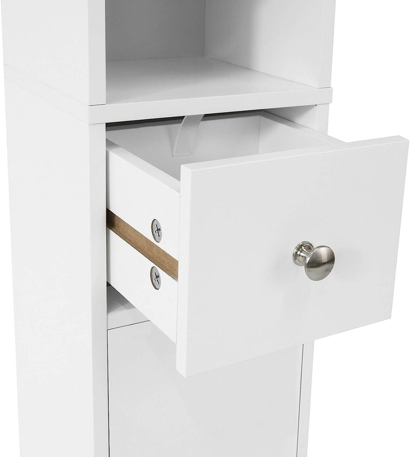 White Tall Bathroom Cabinet High Storage - NuSea