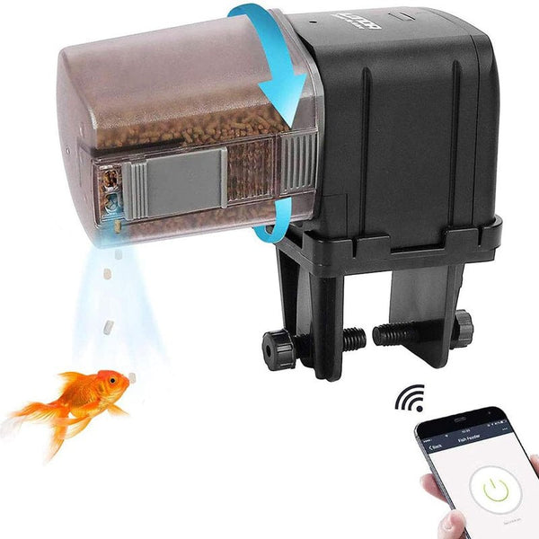 Wi - Fi Enabled Automatic Pet Fish Feeder Food Dispenser - USB Powered - NuSea