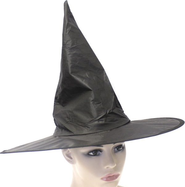 WITCH HAT Plain Black Halloween Costume Fancy Dress Womens Accessory Wizard - NuSea