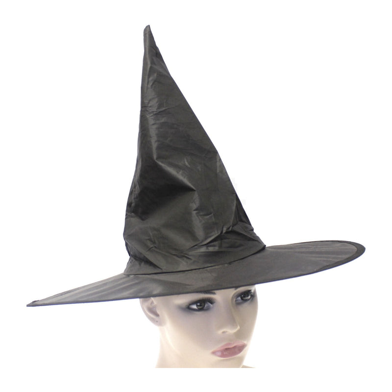 WITCH HAT Plain Black Halloween Costume Fancy Dress Womens Accessory Wizard - NuSea