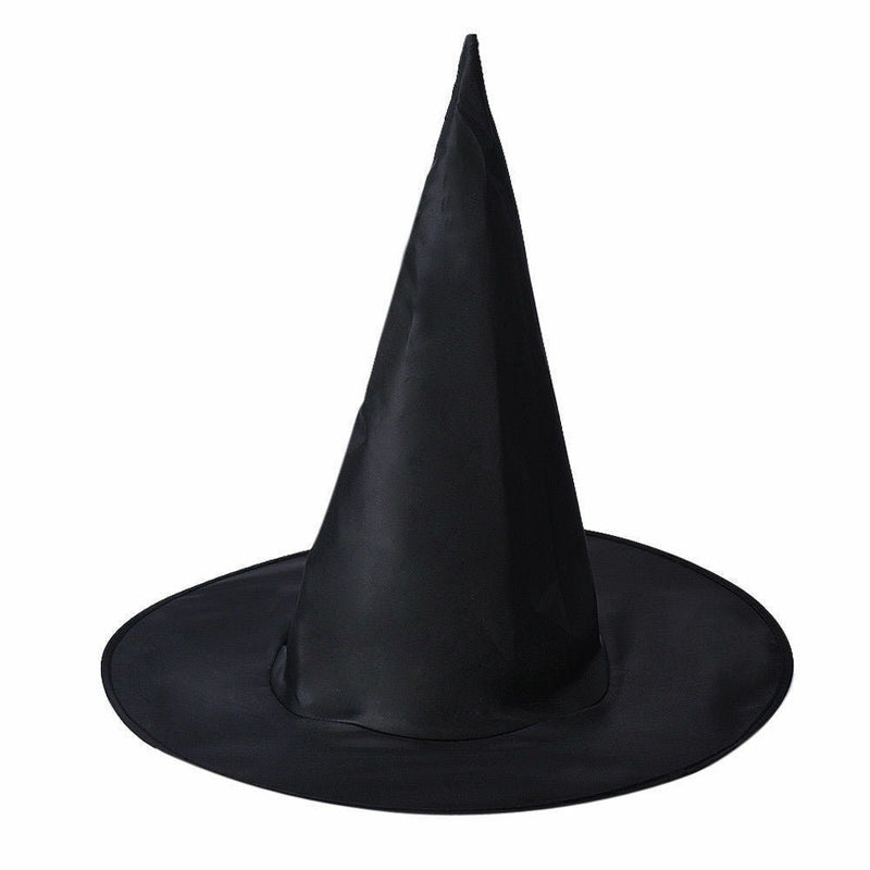 WITCH HAT Plain Black Halloween Costume Fancy Dress Womens Accessory Wizard - NuSea