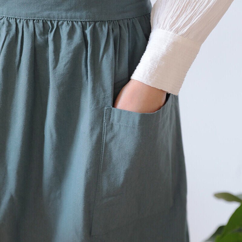 Women Cotton Linen Cross Apron Housework Baking Protector - NuSea